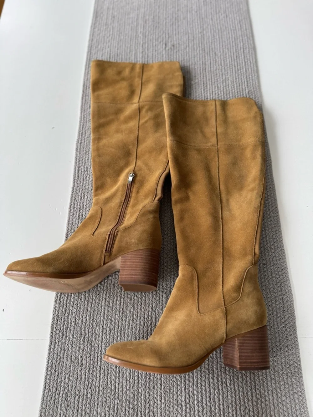 Marc Fisher Tan Suede Over the Knee Tall Boots Size 8.5 Wide Calf